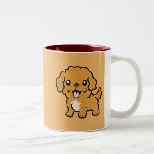 Cavoodle kisses and coffee bliss Two_Tone coffee mug