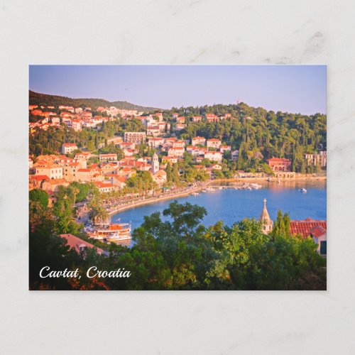 Cavtat Croatia Town View from the Mausoleum Holiday Postcard