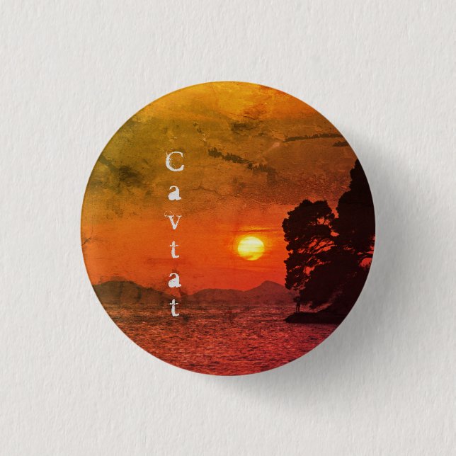 Cavtat, Croatia view of Sunset 1974 Filter Button (Front)