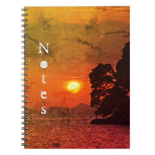 Cavtat Croatia view of Sunset 1974 Filter Notebook