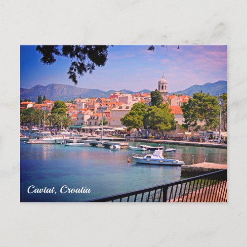 Cavtat Croatia view of the Town Holiday Postcard