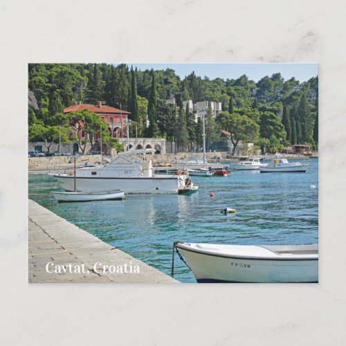 Cavtat Croatia view of the Water Holiday Postcard