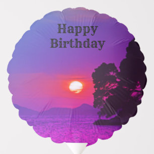 Cavtat Happy Birthday Sunset Purple Balloon