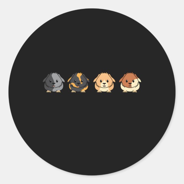 Cavy Guinea Pig Rodent Team Squad Classic Round Sticker (Front)