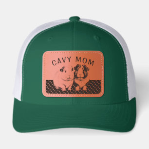 Cavy Mom Guinea Pig Lover Leather Patch Hat