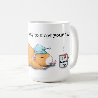 Cavy. The best way to start your day. (Mug) Coffee Mug