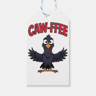CAW-FFEE Funny Crow Coffee Lover Gift Tags