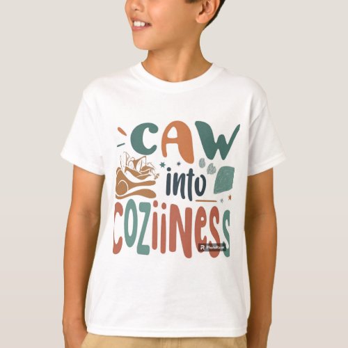 Caw into Coziness Boys Tshirt design 