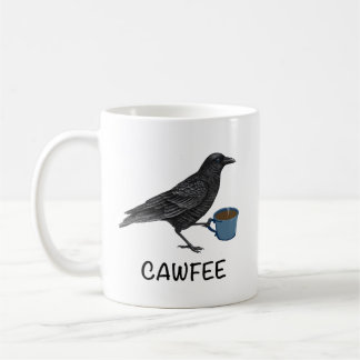 Cawfee Mug, Bird Mug, Crow Mug, Birding Gifts, Bir Coffee Mug