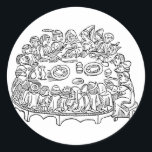 Caxton Dinner wedding feast stickers seals<br><div class="desc">Caxton Dinner medieval woodblock image on white stickers. Use them to seal your matching wedding invitations.</div>