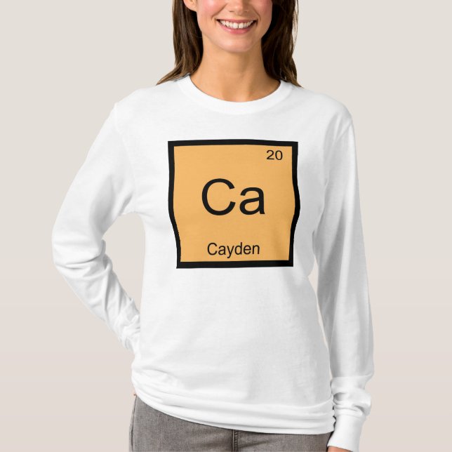 Cayden Name Chemistry Element Periodic Table T-Shirt (Front)