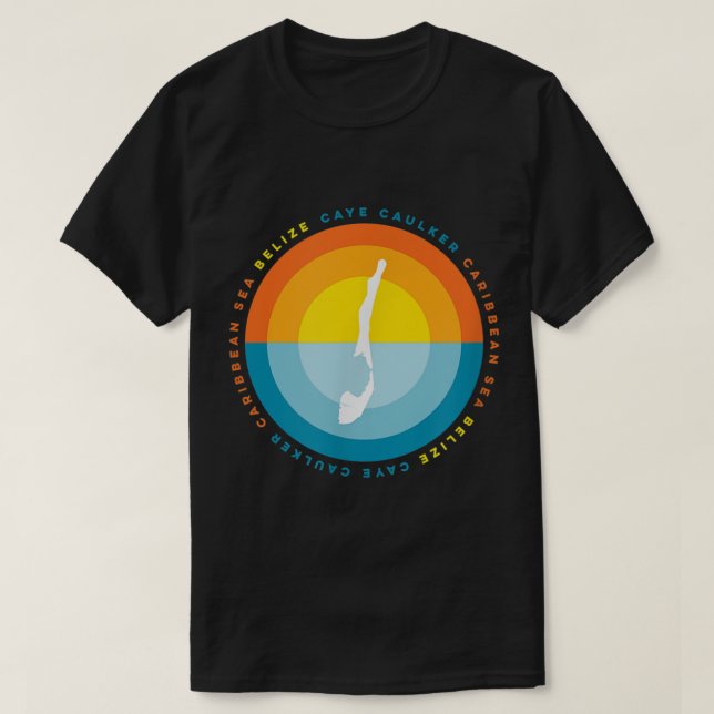 Caye Caulker Belize Graphic Sunset T Shirt (Design Front)