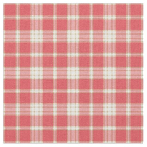 Cayenne and Coral Pink Fashion Plaid Fabric