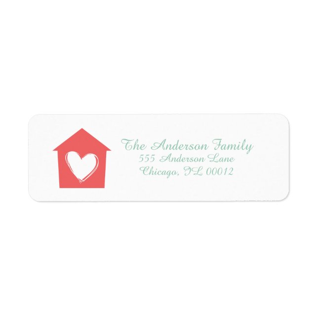 Cayenne Heart House Custom Address Labels (Front)