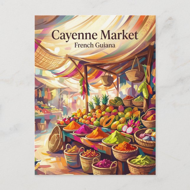 Cayenne Market French Guiana Postcard (Front)
