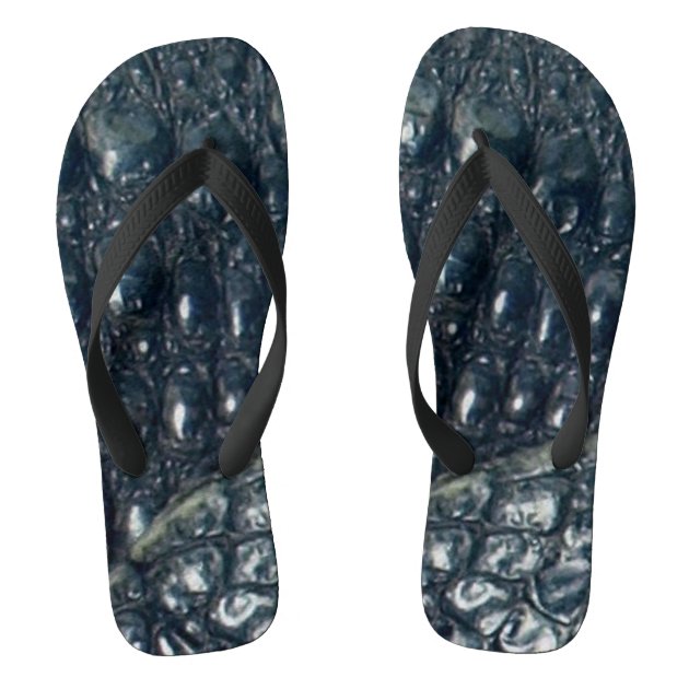 Cayman Crocodile Skin Design Flip Flops 