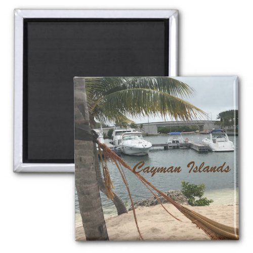 Cayman Island Boats  Photograph with logo Magnet