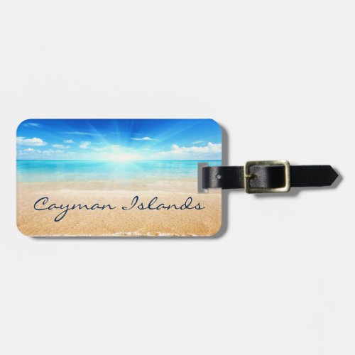 Cayman Islands beach sunrise Luggage Tag