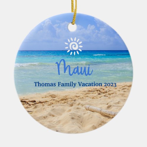 Cayman Islands Beach Vacation Family Trip Ceramic Ornament