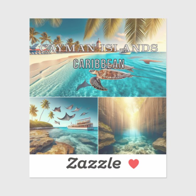 Cayman Islands Caribbean 3 Inch Vinyl Sticker (Sheet)