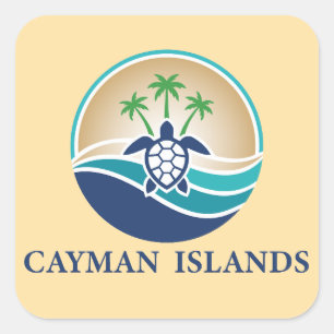 Cayman Islands Caribbean Square Sticker