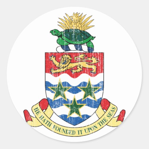 Cayman Islands Coat Of Arms Classic Round Sticker