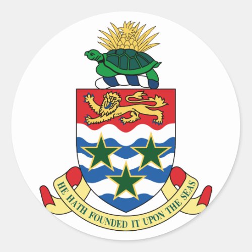 Cayman Islands Coat Of Arms Classic Round Sticker