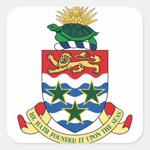 cayman islands emblem square sticker