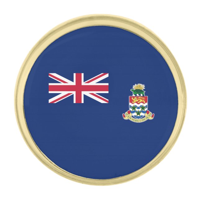 Cayman Islands Flag Gold Finish Lapel Pin (Front)