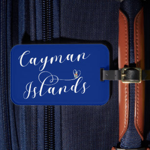 Cayman Islands Flag Heart, Cayman Isles Luggage Tag