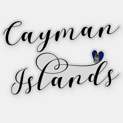 Cayman Islands Flag Heart Cayman Isles Sticker