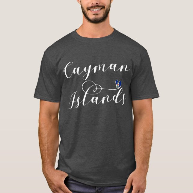 Cayman Islands Flag Heart, Cayman Isles T-Shirt (Front)