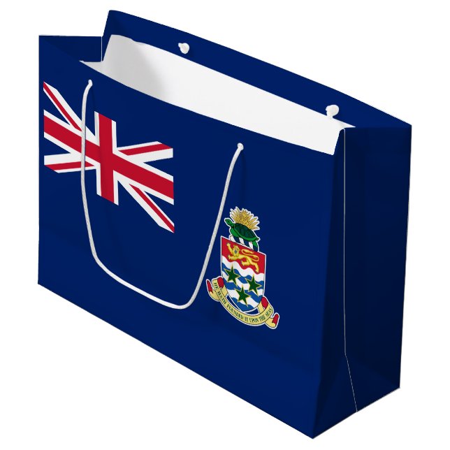 Cayman Islands Flag Large Gift Bag (Front Angled)