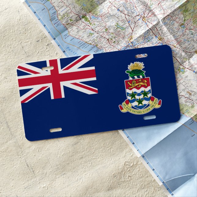 Cayman Islands flag License Plate (In Situ)
