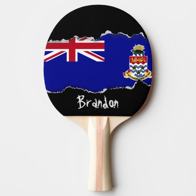 Cayman Islands Flag Ping-Pong Paddle (Front)