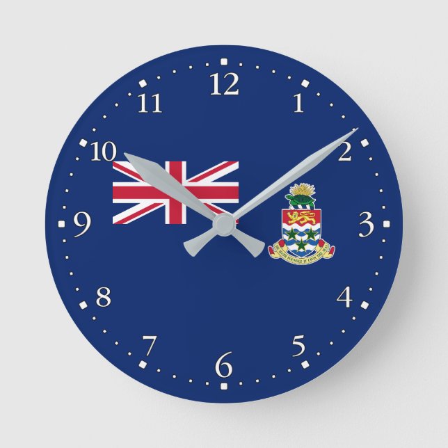 Cayman Islands Flag Round Clock (Front)