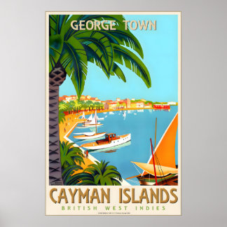 Cayman Islands Greater Antilles Caribbean Travel Poster