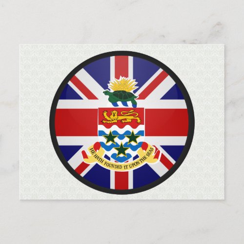 Cayman Islands quality Flag Circle Postcard