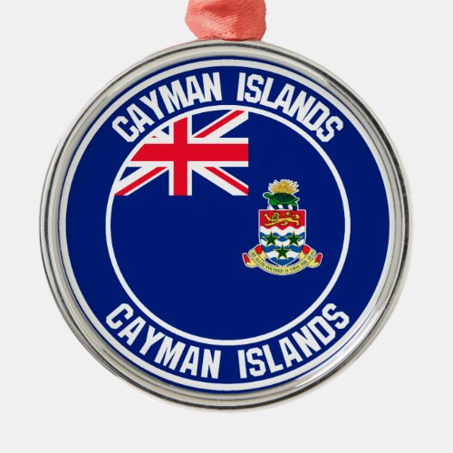 Cayman Islands Round Emblem Metal Ornament