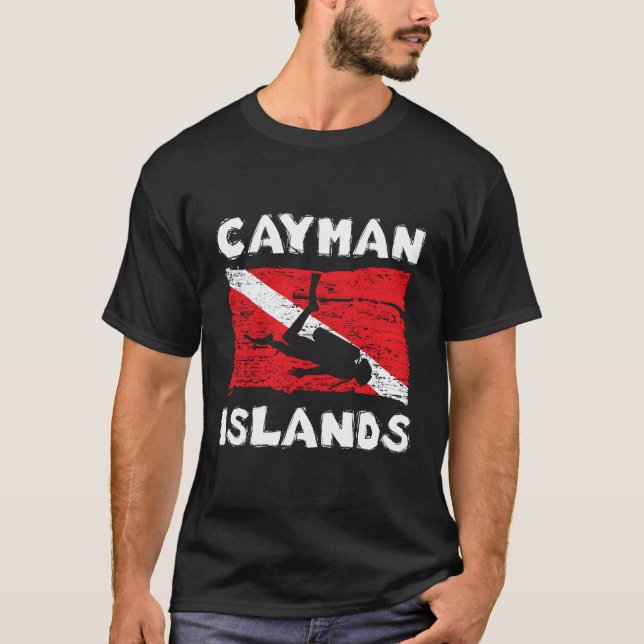Cayman Islands Scuba Diving Flag Divers Gift For C T-Shirt (Front)