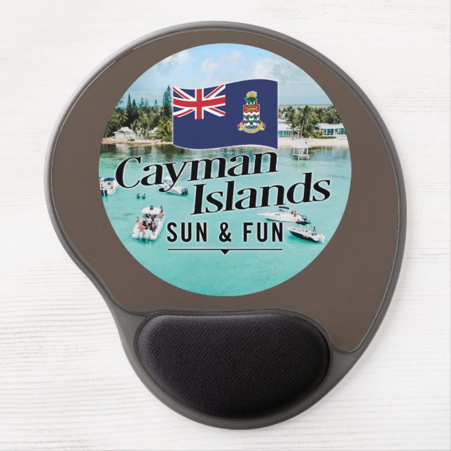"Cayman Islands Sun & Fun" With Flag Gel Mouse Pad (Front)