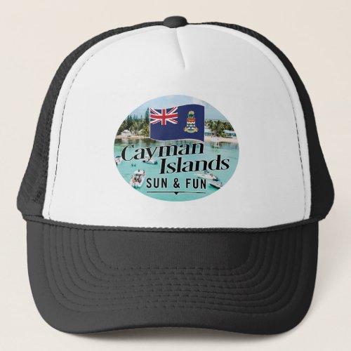 Cayman Islands Sun  Fun With Flag Trucker Hat