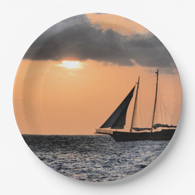 Cayman Islands sunset Paper Plates (Front)