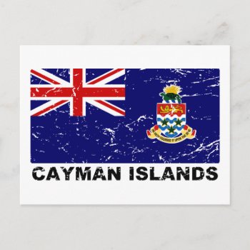 Cayman Islands Vintage Flag Postcard by allworldtees at Zazzle
