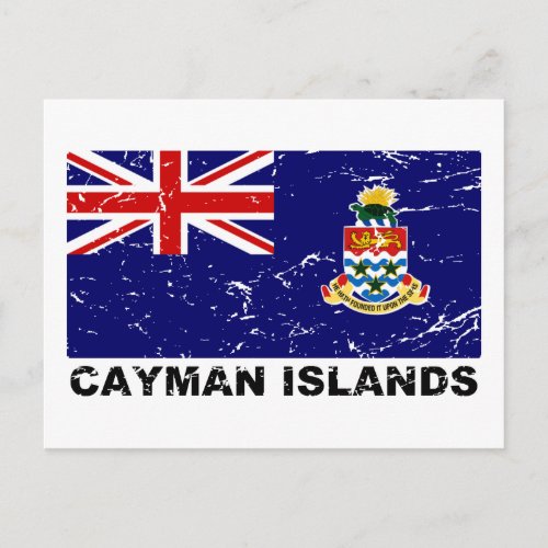 Cayman Islands Vintage Flag Postcard