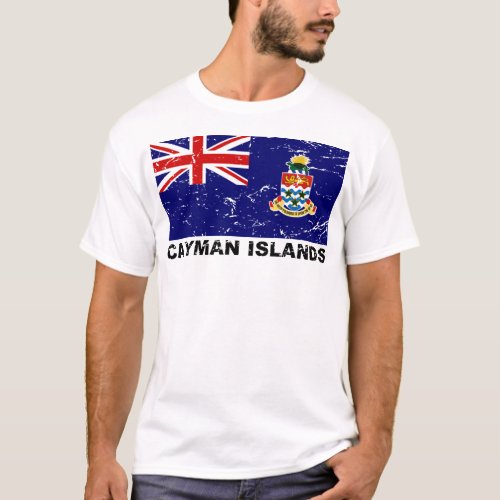 Cayman Islands Vintage Flag T_Shirt