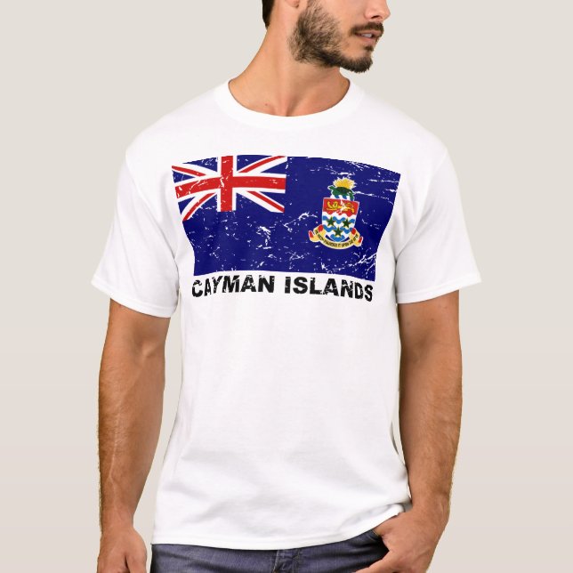 Cayman Islands Vintage Flag T-Shirt (Front)