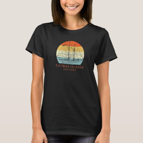 Cayman Islands West Indies Vintage Sailboat Vacati T_Shirt