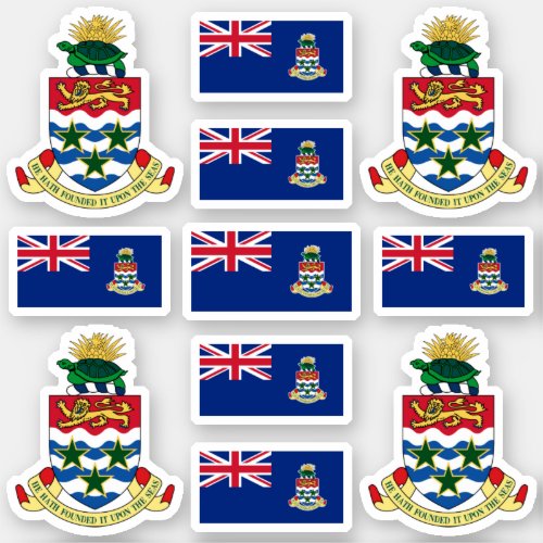 Caymanian state symbols  coat of arms and flag sticker