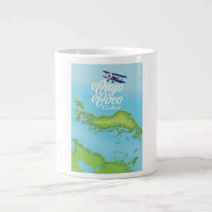 Cayo Coco Cuba vintage style map. Giant Coffee Mug